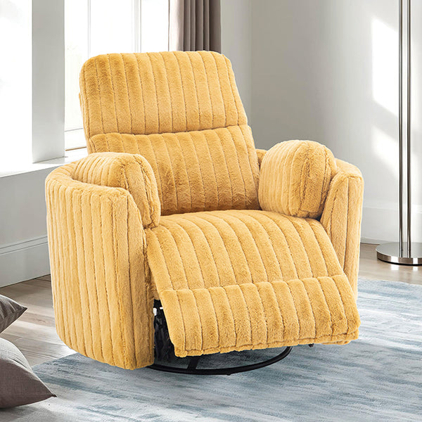 Furniture Of America Belper Power Glider Recliner w/ Swivel FM-AC8018YL-PM Yellow Contemporary - sofafair.com