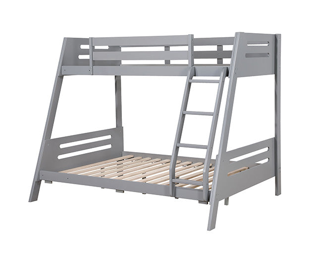 Furniture Of America Emilee Twin/Full Bunk Bed FM-BK003GY Gray Transitional - sofafair.com