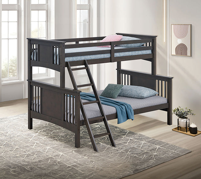 Furniture Of America Spring Creek Twin/Full Bunk Bed FM-BK602F-GY Stain Gray Transitional - sofafair.com