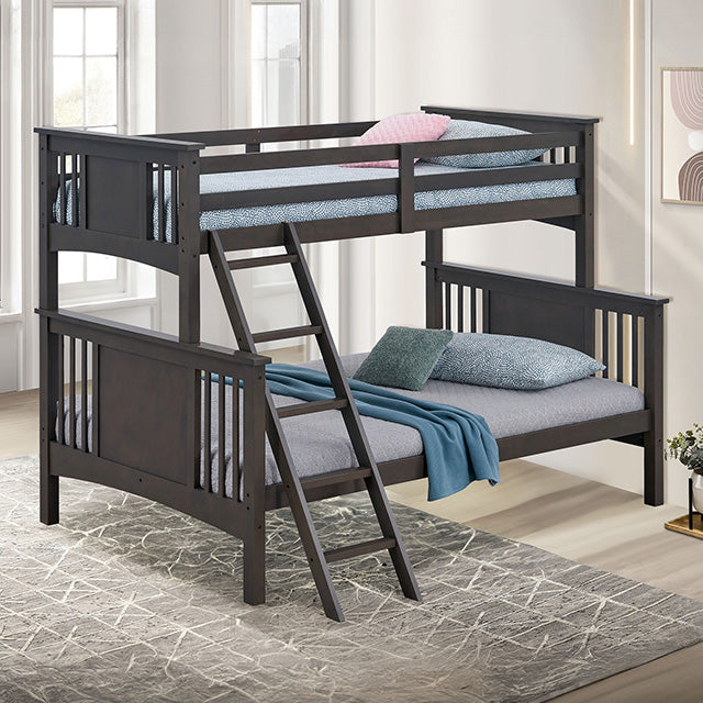 Furniture Of America Spring Creek Twin/Full Bunk Bed FM-BK602F-GY Stain Gray Transitional - sofafair.com