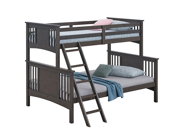 Furniture Of America Spring Creek Twin/Full Bunk Bed FM-BK602F-GY Stain Gray Transitional - sofafair.com