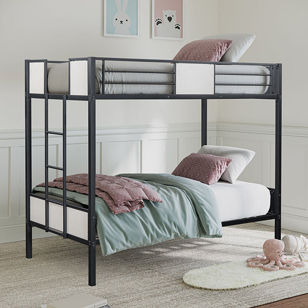 Furniture Of America Molton Twin/Twin Metal Bunkbed FM-BK902BK-TT Black Contemporary - sofafair.com