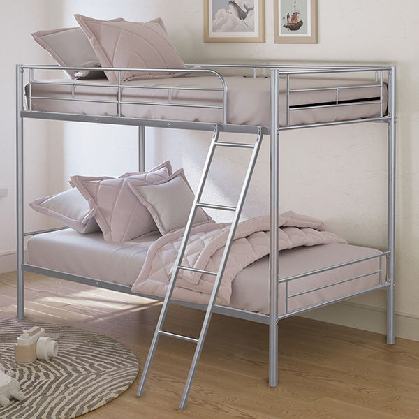 Furniture Of America Hector Twin/Twin Metal Bunkbed FM-BK903SV-TT Silver Contemporary - sofafair.com