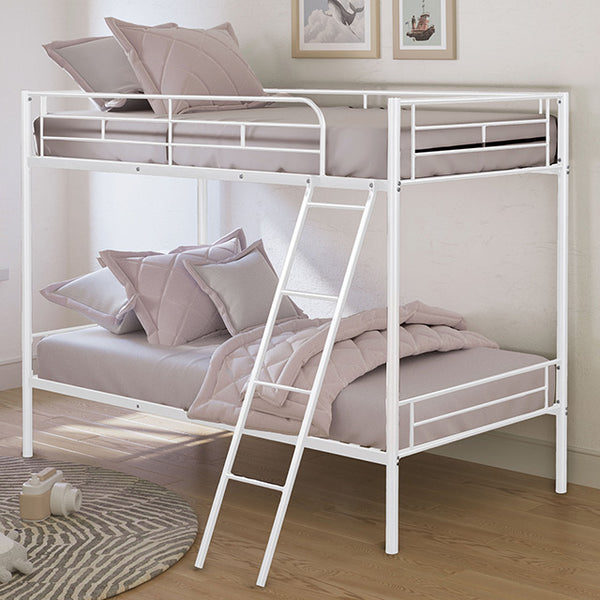 Furniture Of America Hector Twin/Twin Metal Bunkbed FM-BK903WH-TT White Contemporary - sofafair.com