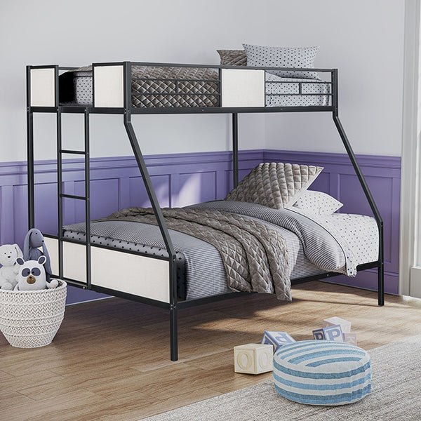 Furniture Of America Molton Twin/Full Metal Bunkbed FM-BK904BK-TF Black Contemporary - sofafair.com