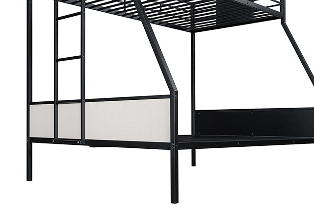 Furniture Of America Molton Twin/Full Metal Bunkbed FM-BK904BK-TF Black Contemporary - sofafair.com