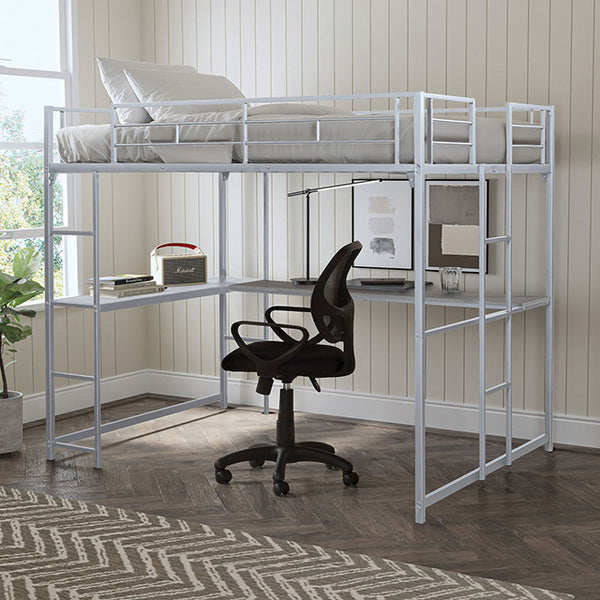 Furniture Of America Cybill Full Loft Bed FM-BK905SV-F-BED Silver Contemporary - sofafair.com