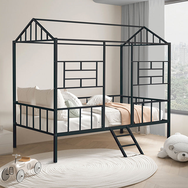 Furniture Of America Rhonda Twin Loft Bed FM-BK908BK-T Black Contemporary - sofafair.com