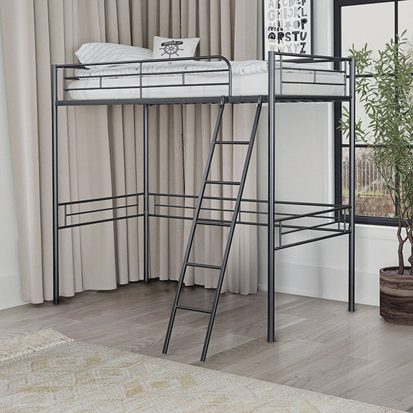 Furniture Of America Myles Twin Loft Bed FM-BK910BK-T Black Contemporary - sofafair.com