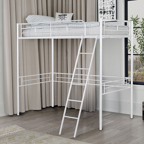 Furniture Of America Myles Twin Loft Bed FM-BK910WH-T White Contemporary - sofafair.com