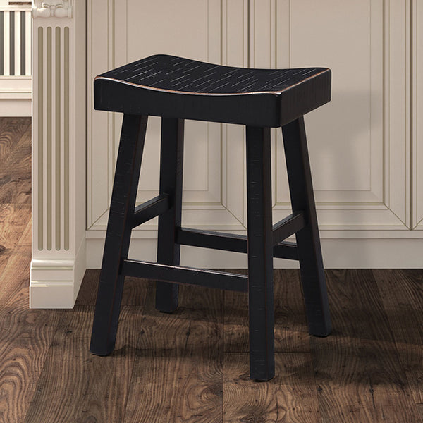 Furniture Of America Biasca 24" Stool (2/CTN) FM-BR3001BK-24-2PK Black Transitional - sofafair.com