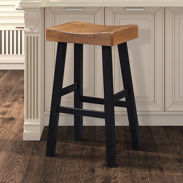 Furniture Of America Biasca 29" Stool (2/CTN) FM-BR3001BR-29-2PK Oak/Black Transitional - sofafair.com