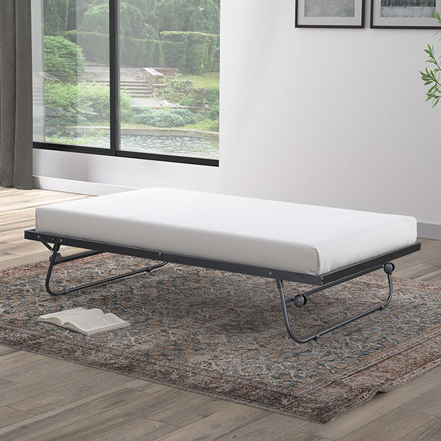 Furniture Of America Ivana Universtal Metal Trundle FM-TR900BK Black Contemporary - sofafair.com