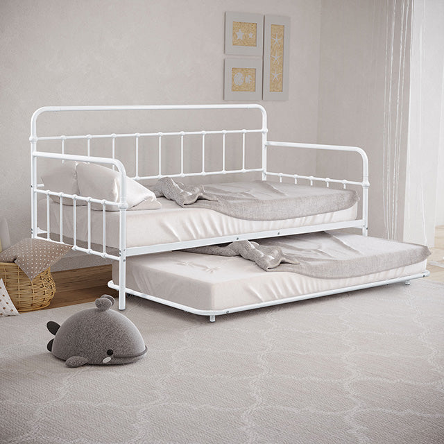 Furniture Of America Thera Metal Daybed FM1000WH White Contemporary - sofafair.com