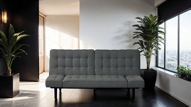 Furniture Of America Bellevue Futon Sofa FM2801DG Dark Gray Contemporary - sofafair.com