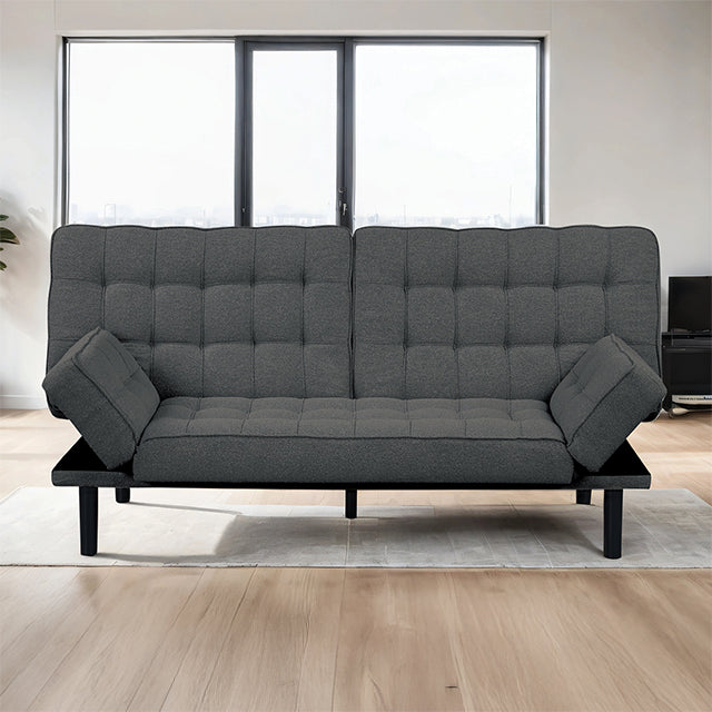 Furniture Of America Bellevue Futon Sofa FM2801DG Dark Gray Contemporary - sofafair.com