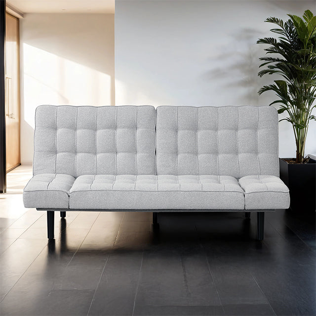 Furniture Of America Bellevue Futon Sofa FM2801LG Light Gray Contemporary - sofafair.com