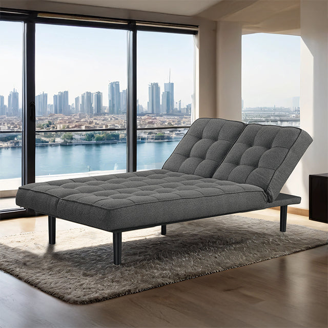 Furniture Of America Napervill Futon Sofa FM2802DG Dark Gray Contemporary - sofafair.com