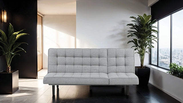 Furniture Of America Napervill Futon Sofa FM2802LG Light Gray Contemporary - sofafair.com