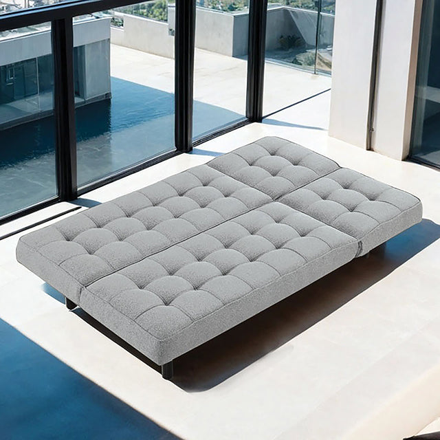 Furniture Of America Napervill Futon Sofa FM2802LG Light Gray Contemporary - sofafair.com