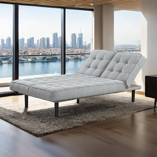 Furniture Of America Napervill Futon Sofa FM2802LG Light Gray Contemporary - sofafair.com