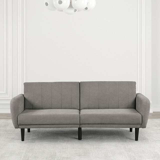 Furniture Of America Aristide Futon Sofa FM2900GY Gray Contemporary - sofafair.com