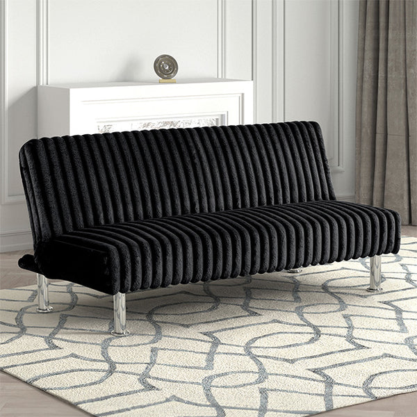 Furniture Of America Hinwil Futon Sofa Bed FM2903BK Black Contemporary - sofafair.com