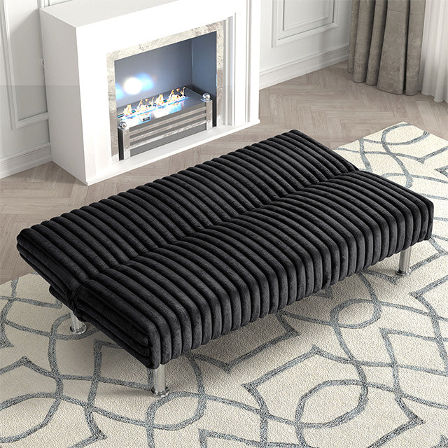 Furniture Of America Hinwil Futon Sofa Bed FM2903BK Black Contemporary - sofafair.com