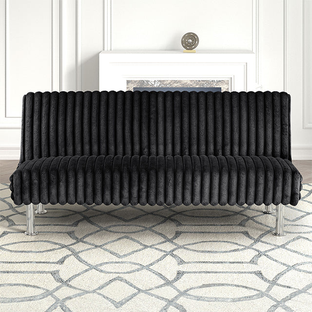 Furniture Of America Hinwil Futon Sofa Bed FM2903BK Black Contemporary - sofafair.com