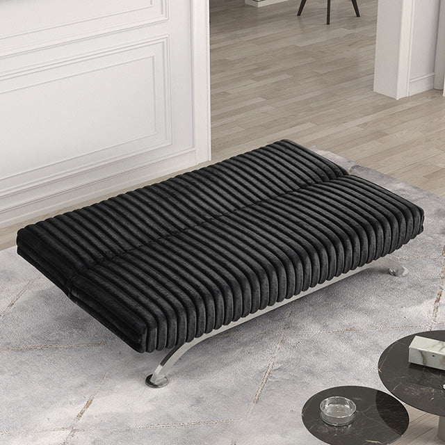 Furniture Of America Villeneuve Futon Sofa Bed FM2906BK Black Contemporary - sofafair.com