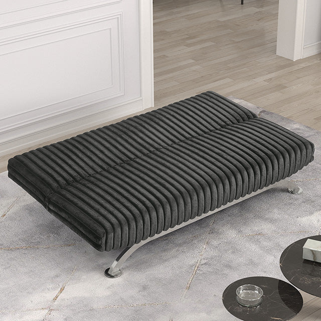 Furniture Of America Villeneuve Futon Sofa Bed FM2906DG Charcoal Contemporary - sofafair.com