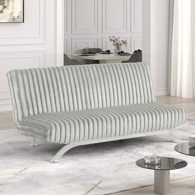 Furniture Of America Villeneuve Futon Sofa Bed FM2906LG Light Gray Contemporary - sofafair.com