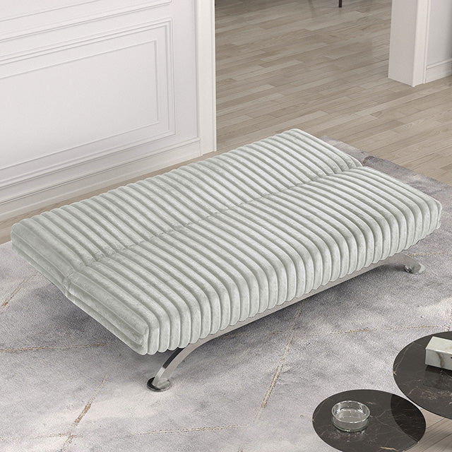 Furniture Of America Villeneuve Futon Sofa Bed FM2906LG Light Gray Contemporary - sofafair.com