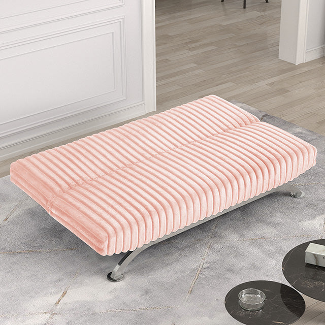 Furniture Of America Villeneuve Futon Sofa Bed FM2906PK Pink Contemporary - sofafair.com