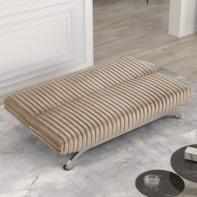 Furniture Of America Villeneuve Futon Sofa Bed FM2906TP Taupe Contemporary - sofafair.com