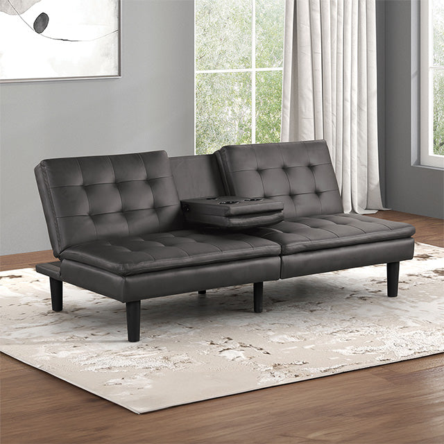 Furniture Of America Eidsberg Futon Sofa Bed FM2908GY Gray Contemporary - sofafair.com