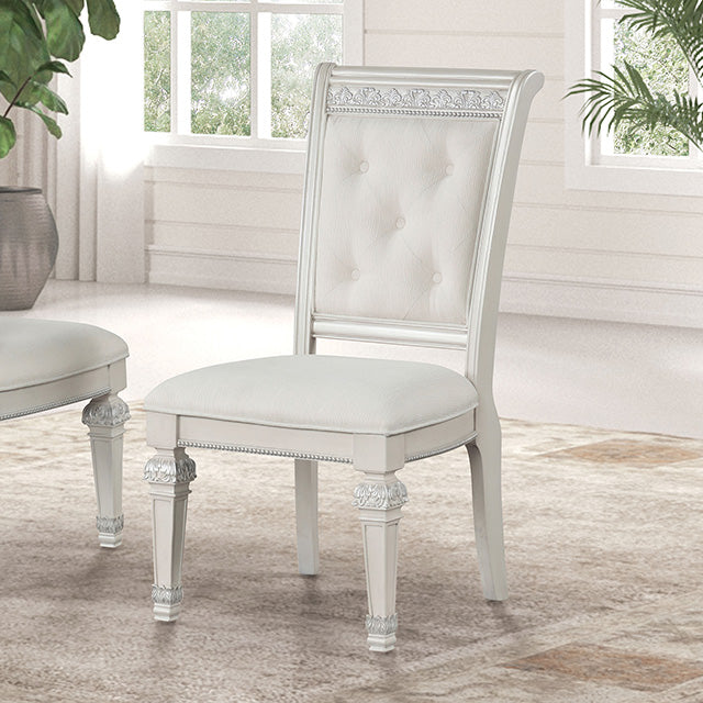 Furniture Of America Stella Mia Side Chair (2/CTN) FM31000WH-SC-2PK Ivory Traditional - sofafair.com