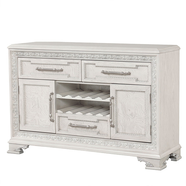 Furniture Of America Stella Mia Sideboard FM31000WH-SV Ivory Traditional - sofafair.com