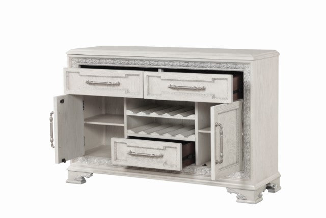 Furniture Of America Stella Mia Sideboard FM31000WH-SV Ivory Traditional - sofafair.com