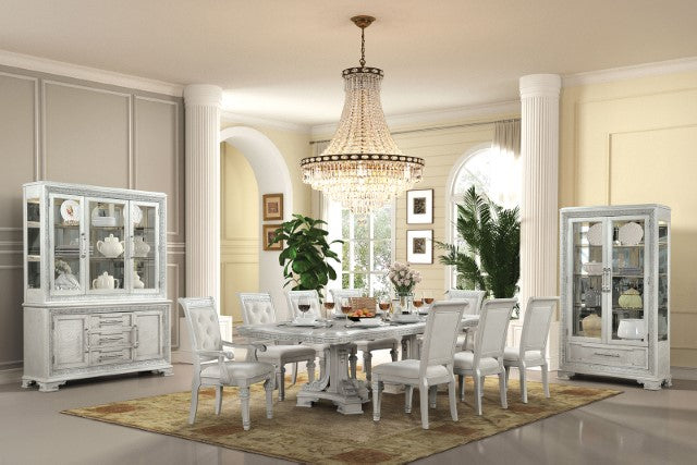 Furniture Of America Stella Mia Curio Cabinet FM31000WH-CR Ivory Traditional - sofafair.com