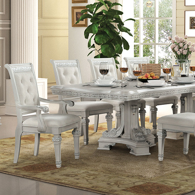 Furniture Of America Stella Mia Dining Table FM31000WH-T-TABLE Ivory Traditional - sofafair.com