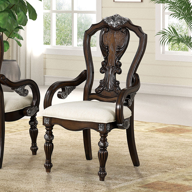 Furniture Of America Promenade Arm Chair (2/CTN) FM31002DB-AC-2PK Dark Brown Traditional - sofafair.com