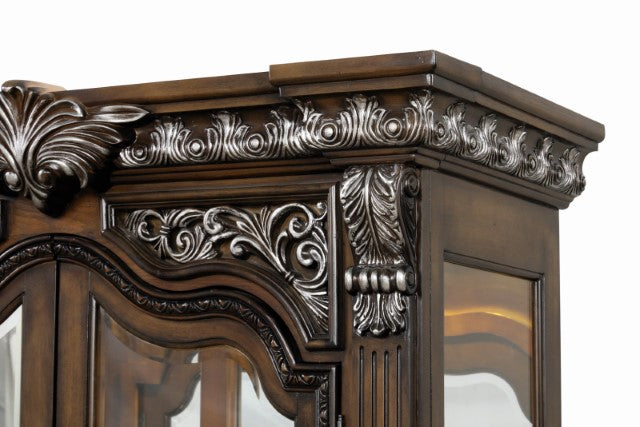 Furniture Of America Stella Mia Curio Cabinet FM31000WH-CR Ivory Traditional - sofafair.com