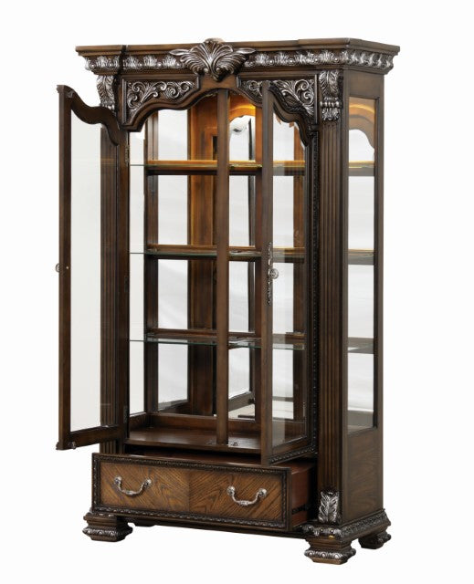 Furniture Of America Stella Mia Curio Cabinet FM31000WH-CR Ivory Traditional - sofafair.com