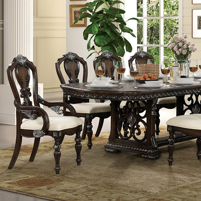 Furniture Of America Promenade Dining Table FM31002DB-T-TABLE Dark Brown Traditional - sofafair.com