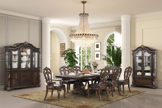 Furniture Of America Leovanni Dining Table FM31003DB-T-TABLE Dark Brown Traditional - sofafair.com