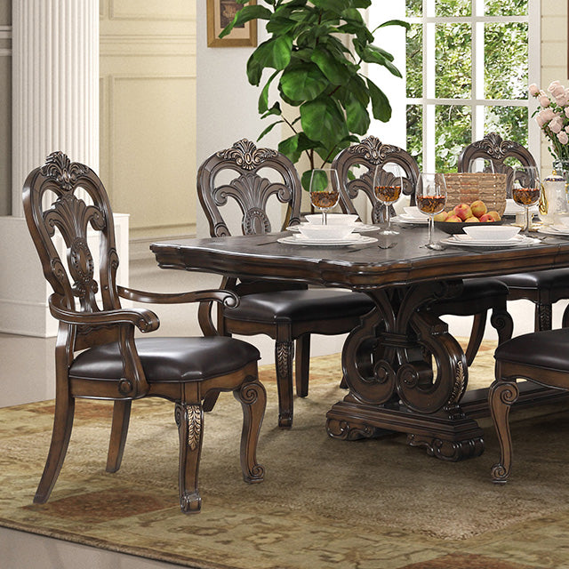 Furniture Of America Leovanni Dining Table FM31003DB-T-TABLE Dark Brown Traditional - sofafair.com