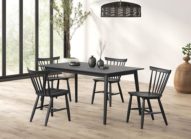 Furniture Of America Beale Dining Table FM3100BK-T Black Mid-Century Modern - sofafair.com