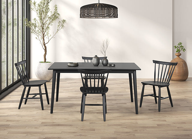 Furniture Of America Beale Dining Table FM3100BK-T Black Mid-Century Modern - sofafair.com