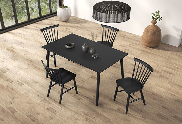 Furniture Of America Beale Dining Table FM3100BK-T Black Mid-Century Modern - sofafair.com